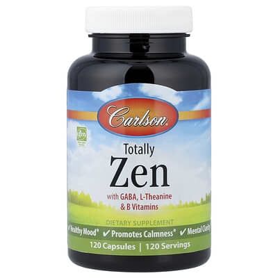 Carlson Totally Zen с GABA, L-Theanine и витаминами группы B, 120 капсул