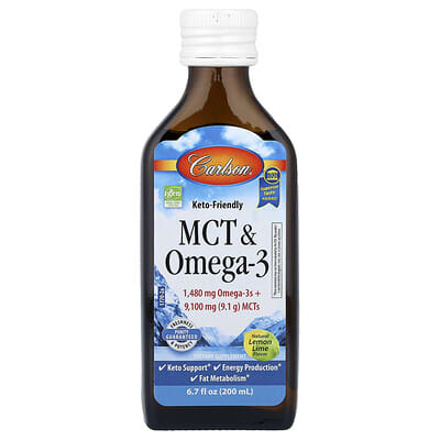 MCT & Omega-3, Natural Lemon Lime,  6.7 fl oz (200 ml)