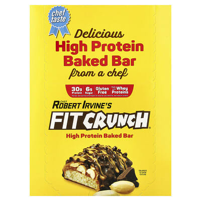 FITCRUNCH протеиновый батончик с арахисовой пастой, 12 шт., 3.10 oz (88 g) каждый