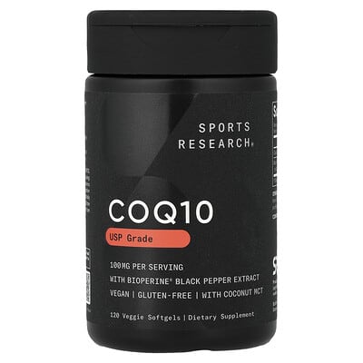CoQ10, USP Grade с BioPerine, 120 вегетарианских мягких капсул