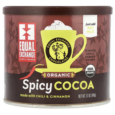 Equal Exchange Organic, пряное какао с чили и корицей, 12 oz (340 g)