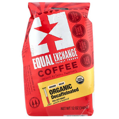 Organic Coffee, Ground, Full City Roast, Decaffeinated, 12 oz (340 g)
