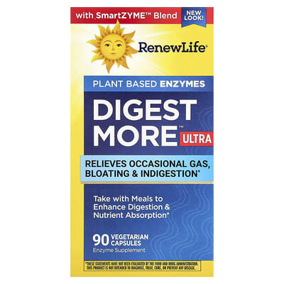DigestMore™ Ultra ферменты растительного происхождения, 90 вегетарианских капсул