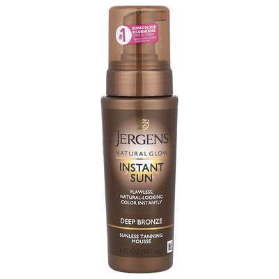 Jergens Natural Glow Instant Sun мусс для автозагара, глубокий бронзовый, 6 fl oz (177 ml)