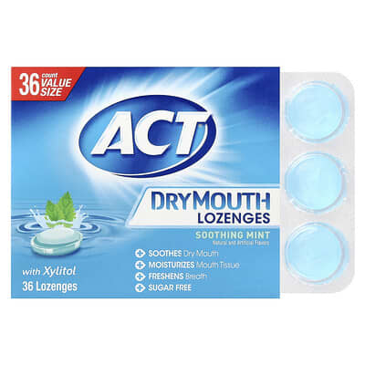 Dry Mouth Lozenges with Xylitol, Soothing Mint, 36 Lozenges