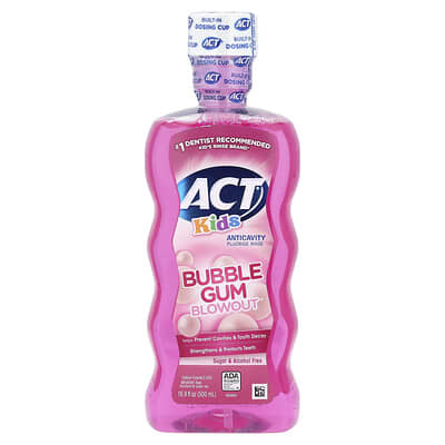 Детская ополаскиватель для рта Anticavity Fluoride Rinse, Bubble Gum Blowout®, без сахара и спирта, 16.9 fl oz (500 ml)