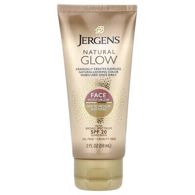 Natural Glow, Face Moisturizer, SPF 20, Fair to Medium, 2 fl oz (59 ml)