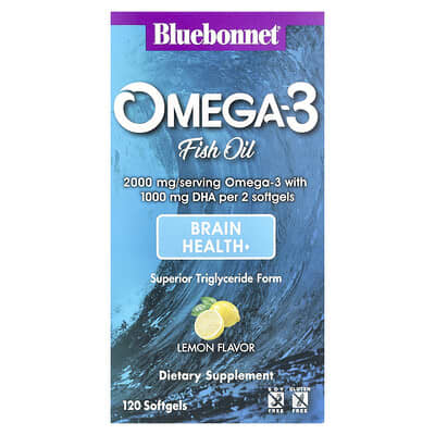 Рыбий жир Omega-3, Lemon, 120 мягких капсул