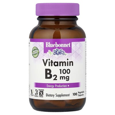 Vitamin B2, 100 mg, 100 Vegetable Capsules
