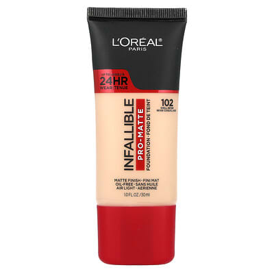 Тональный крем Infallible, Pro-Matte, 102 Shell Beige, 1 fl oz (30 ml)