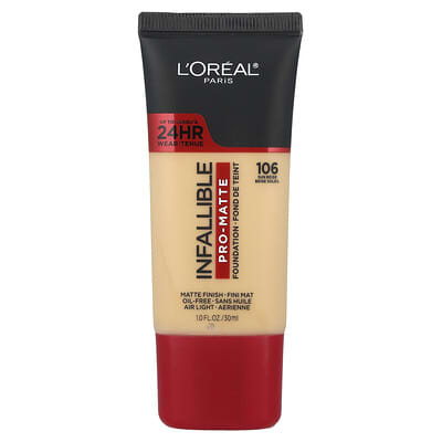 L'Oréal Infallible, Pro-Matte тональный крем, 106 Sun Beige, 1 fl oz (30 ml)