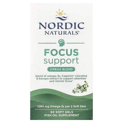 Nordic Naturals Omega Blend, поддержка фокуса, 60 мягких гелей