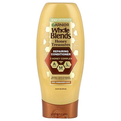 Garnier Whole Blends Кондиционер для сухих поврежденных волос, Honey Treasures, 370 ml