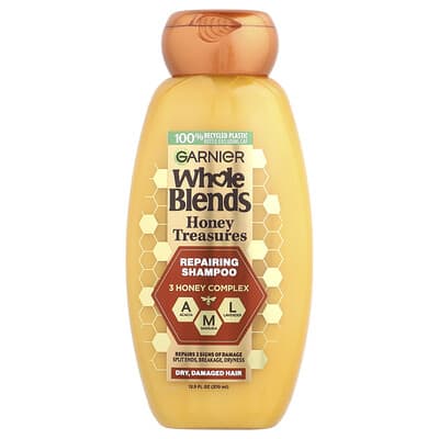 Шампунь Garnier Whole Blends, Honey Treasures, для сухих поврежденных волос, 12.5 fl oz (370 ml)
