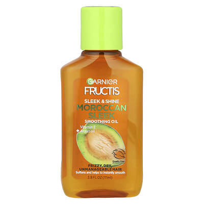 Fructis, Sleek & Shine, марокканское разглаживающее масло для волос, 3.8 fl oz (111 ml)