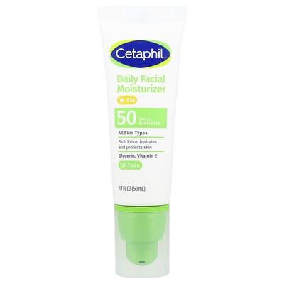 Ежедневный увлажняющий крем для лица, солнцезащитный, SPF 50, без отдушек, 1.7 fl oz (50 ml)