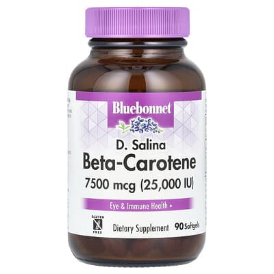 D. Salina, Beta-Carotene, 7,500 mcg (25,000 IU), 90 мягких капсул