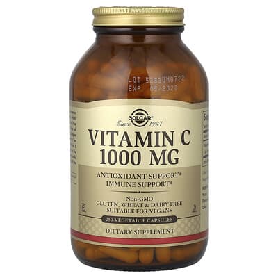 Vitamin C, 1,000 mg, 250 Vegetable Capsules