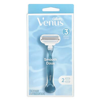 Бритва Gillette Venus, Smooth, 1 бритва, 2 сменные кассеты