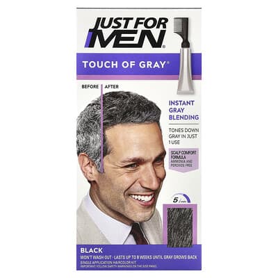 Краска для волос Just for Men Touch of Gray®, T-55 Black, Single Application Kit