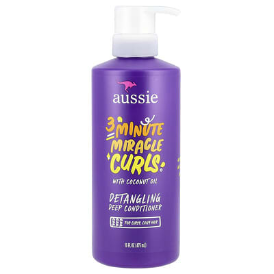 3 Minute Miracle Curls, Detangling Deep Conditioner, With Coconut, 16 fl oz (475 ml)