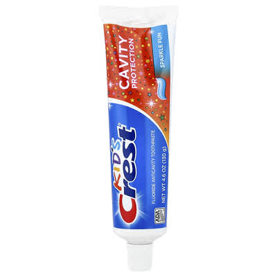 Детская зубная паста Crest с фторидом для защиты от кариеса, Sparkle Fun, 4.6 oz (130 g)