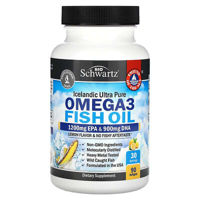Omega-3 Fish Oil, Lemon, 3,000 mg, 90 Softgels