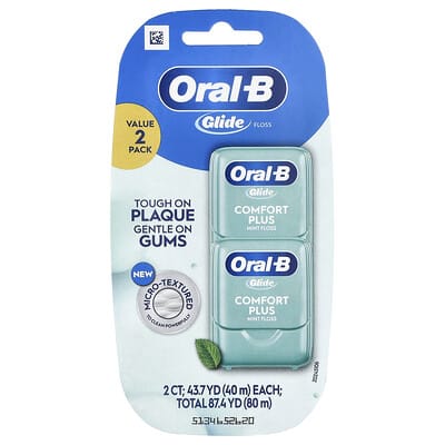 Glide Floss, Comfort Plus, Mint, 2 Pack, 43.7 yd (40 m) Each