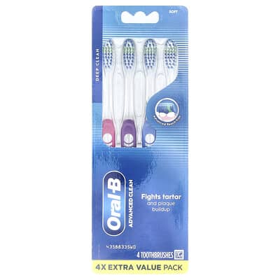 Advanced Clean Toothbrush. Soft , 4 Pack