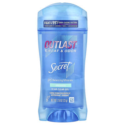 Outlast®, Sweat & Odor, Antiperspirant Deodorant, Clear Gel, Unscented, 2.6 oz (73 g)