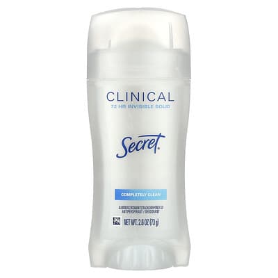 Clinical 72 HR невидимый твердый дезодорант, Completely Clean, 2.6 oz (73 g)