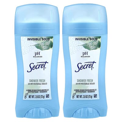 pH Balanced Invisible Solid, Antiperspirant/Deodorant, Shower Fresh, 2 Pack, 2.6 oz (73 g) Each