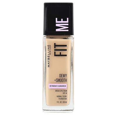 Maybelline Fit Me, тональный крем Dewy + Smooth, SPF 18, 120 Classic Ivory, 1 fl oz (30 ml)