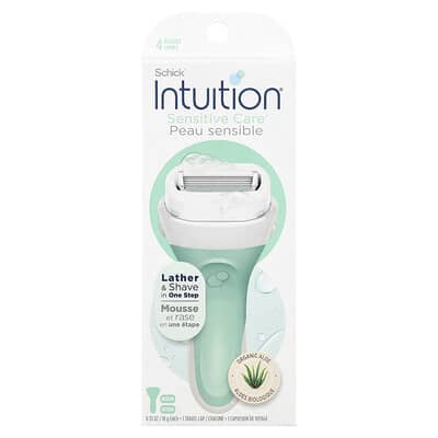 Schick Intuition®, Sensitive Care®, органический алоэ, 1 бритва, 2 сменных картриджа