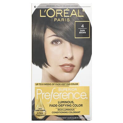 L'Oréal Superior Preference, стойкое окрашивание, 4 Dark Brown, 1 применение