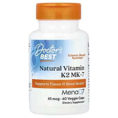 Natural Vitamin K2 MK-7 , 45 mcg, 60 Veggie Caps