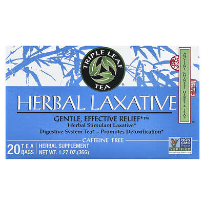 Травяное слабительное, без кофеина, 20 чайных пакетиков, 1.27 oz (36 g)