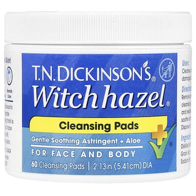 Очищающие диски T.N. Dickinson's® Witch Hazel®, без отдушек, 60 шт