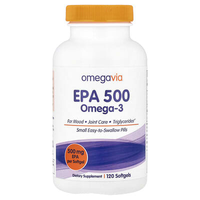 EPA 500, Omega-3, 500 mg, 120 мягких капсул