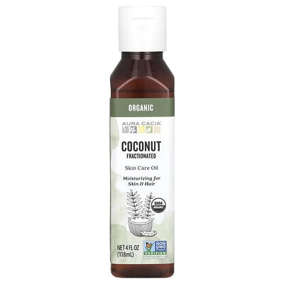 Aura Cacia органическое масло для ухода за кожей, кокосовое, фракционированное, 4 fl oz (118 ml)