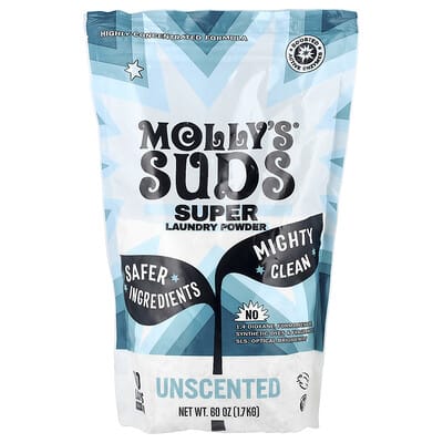 Super Laundry Powder, Unscented, 60 Loads, 60 oz (1.7 kg)