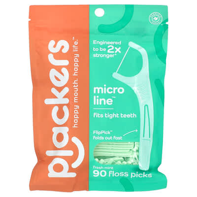Micro Line®, Floss Picks, Intense Mint, 90 Count