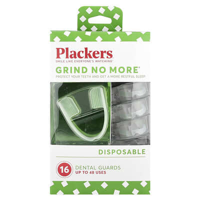 Plackers Grind No More®, одноразовые зубные капы, 16 шт