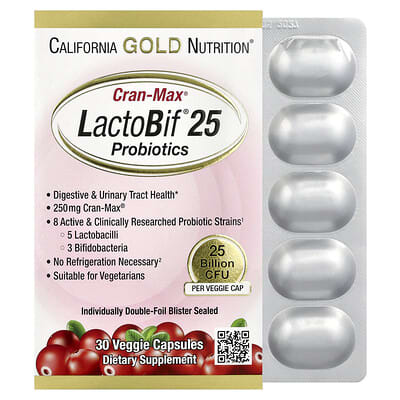 Пробиотики CranMax® LactoBif®, 25 Billion CFU, 30 вегетарианских капсул