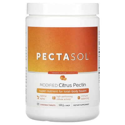PectaSol® модифицированный цитрусовый пектин, настой мандарина, 120 жевательных таблеток
