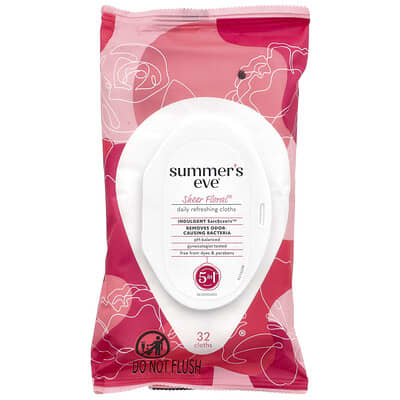 5 in 1 Daily Refreshing Cloths, Sheer Floral®, 32 Cloths