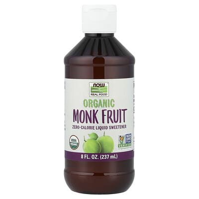 Real Food, Organic Monk Fruit, Zero-Calorie Liquid Sweetener, 8 fl oz (237 ml)
