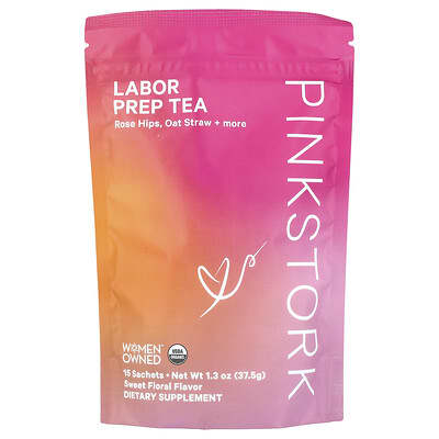 Чай для подготовки к родам Pink Stork Labor Prep Tea, Sweet Floral, 15 Sachets, 1.3 oz (37.5 g)