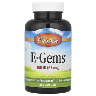Carlson E-Gems®, 67 mg (100 IU), 250 мягких капсул
