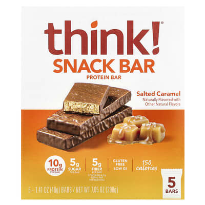 Протеиновый батончик Snack Protein Bar, соленая карамель, 5 шт, 1.41 oz (40 g) каждый